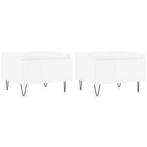 vidaXL Tavolini da Salotto 2pz Bianchi 50x46x35cm in Legno Multistrato