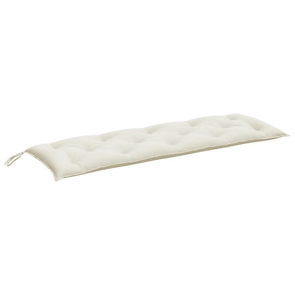 vidaXL Cuscino per Panca da Giardino Crema Mélange 150x50x7 cm Tessuto