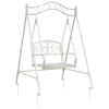 vidaXL Panchina a Dondolo Acciaio 113 x 121,5 x 168 cm Bianco Antico