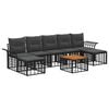 vidaXL Set di divani da esterno 8 pz Nero e Grigio scuro Poliestere