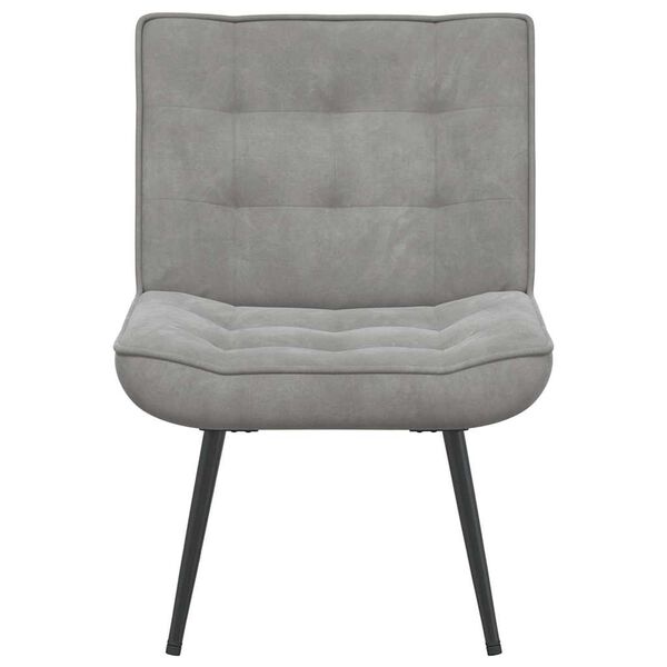 vidaXL Sedia Relax 64x74x84 cm Grigio Chiaro in Velluto
