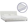 vidaXL Letto con Materasso Memory Foam Bianco in Similpelle 160x200 cm