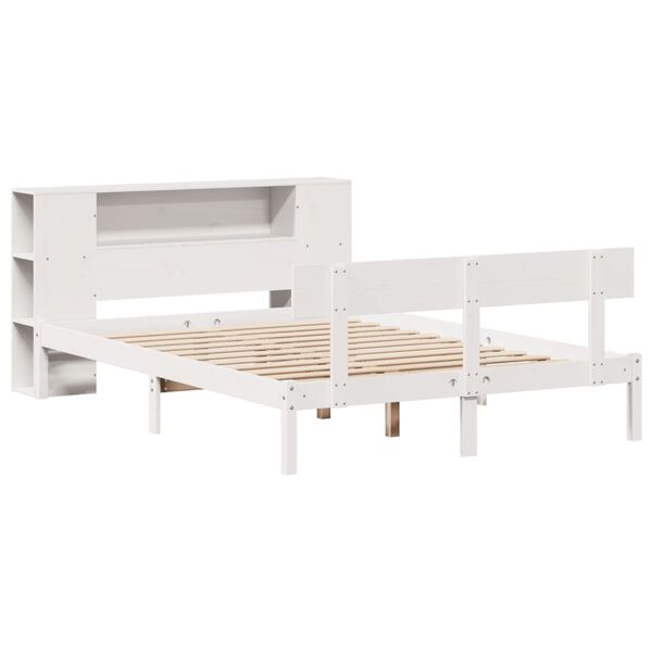 vidaXL Letto Libreria senza Materasso Bianco 120x200 cm Legno di Pino