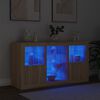 vidaXL Credenza con Luci LED Rovere Sonoma 123x37x67 cm