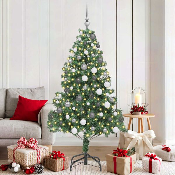 vidaXL Albero di Natale con 300 LED con supporto Verde 180 cm PVC