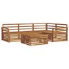 vidaXL Set di divani da esterno 5 pz Naturale Legno di Acacia Massello