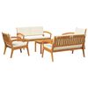 vidaXL Set bistrot 5 pz Marrone Poliestere