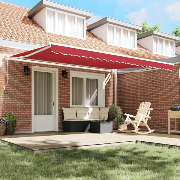 vidaXL Tenda da Sole Rosso 450 x 300 x 165 cm Poliestere e Metallo