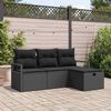 vidaXL Set Divano da Giardino con cuscino 4 pcs Nero Poly Rattan