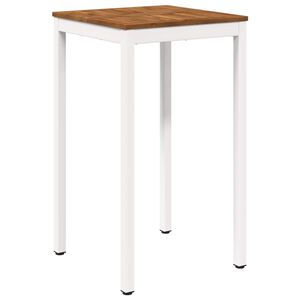 vidaXL Tavolo Bar da Giardino Naturale e Bianco 60 x 60,5 x 105 cm