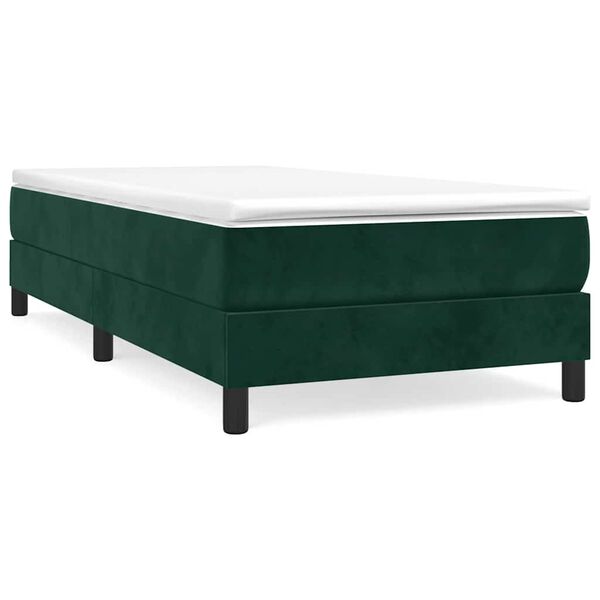 vidaXL Struttura Letto a Rete a Molle Verde Scuro 90x190 cm in Velluto