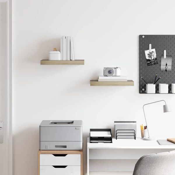 vidaXL Scaffali a Parete 2 pz Rovere 40x23x3,8 cm in MDF