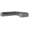vidaXL Set Divani da Giardino 10 pz con Cuscini in Polyrattan Grigio