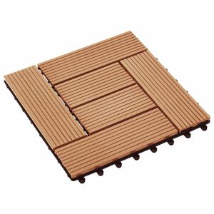 vidaXL Piastrella per Decking 11 pcs Teak riciclato 30 x 30 cm WPC