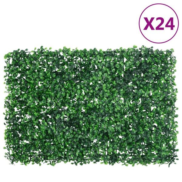 &nbsp;vidaXL Recinzione Foglie Arbusti Artificiali&nbsp;24 pz Verde 40x60 cm