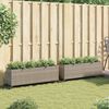 vidaXL Fioriere da Giardino Ruote 2pz Grigie 107x32x38 cm Polyrattan