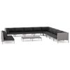 vidaXL Divani da Giardino 12 pz con Cuscini in Polyrattan Grigio Scuro