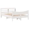 vidaXL Giroletto con Testiera Bianco 140x190 cm in Legno Massello Pino