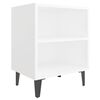 vidaXL Comodino con Gambe in Metallo Bianco 40x30x50 cm