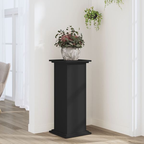 vidaXL Supporto per Piante Nero 33x33x80 cm in Truciolato