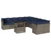 vidaXL Set Divani da Giardino 11 pz con Cuscini Grigio in Polyrattan