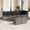 vidaXL Set Divano da Giardino con cuscino 9 pcs Grigio polyrattan