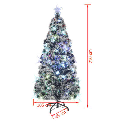 vidaXL Albero di Natale Preilluminato con Supporto 210 cm Fibra Ottica