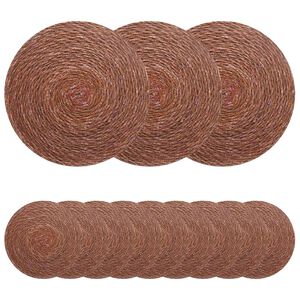 vidaXL Tovagliette in erba di mare 12 pz Marrone 100% Erba marina