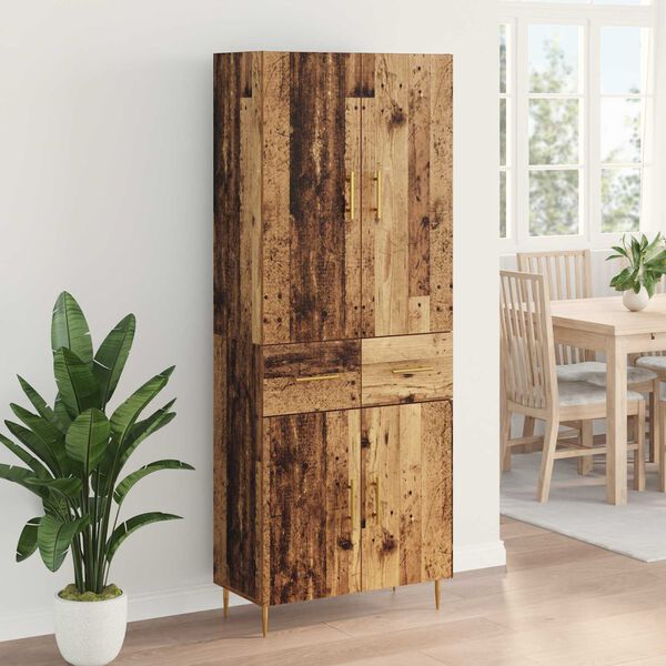 vidaXL Credenza Legno vecchio 69,5 x 34 x 180 cm Legno multistrato