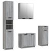 vidaXL Set Mobili da Bagno 4 pz Grigio Sonoma in Legno Multistrato