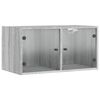 vidaXL Mobile a Muro con Ante in Vetro Grigio Sonoma 68,5x37x35 cm