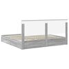 vidaXL Letto con Contenitore con testiera Grigio Sonoma 200 x 200 cm