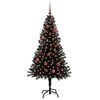 vidaXL Albero di Natale con 150 LED con supporto Nero 150 cm PVC