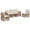 vidaXL Set Divano da Giardino 5 pz Beige e Bianco Crema polyrattan