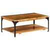 vidaXL Tavolino da Caff&egrave; con Mensola 100x60x35 cm Massello di Recupero
