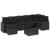 vidaXL Set Divani da Giardino con Cuscini 8 pz Nero in Polyrattan