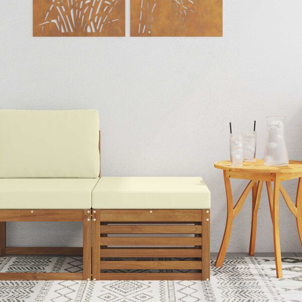 vidaXL Poggiapiedi da Esterno Legno di Acacia Massello Naturale