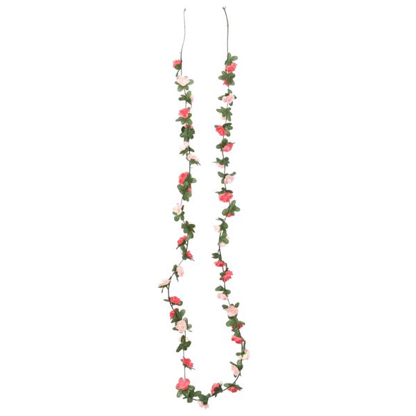 vidaXL Ghirlande Fiori Artificiali Natale 6 pz Rosa Primavera 250 cm