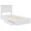 vidaXL Letto con Contenitore Bianco 75 x 190 cm Legno multistrato