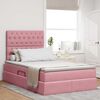 vidaXL Letto con contenitore e LED Rosa 120 x 190 cm Velluto