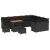 vidaXL Set Divano da Giardino 12 pz Nero polyrattan