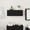 vidaXL Mobile da Bagno a Parete Nero 80x25x30 cm in Legno Multistrato