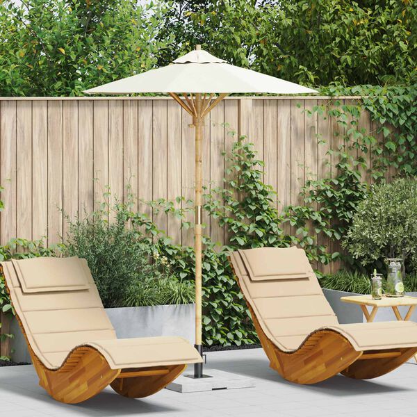 vidaXL Ombrello da giardino Bianco Crema &Oslash; 270 x 260 cm Bamb&ugrave;