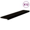 vidaXL Gradini 12 pz Marrone-nero 120x30x2 cm Legno Massello Rovere