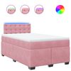 vidaXL Giroletto a Molle con Materasso Rosa 120x190 cm in Velluto