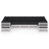 vidaXL Set Salotto Giardino 7pz con Cuscini Bianco Legno Massello Pino