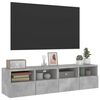 vidaXL Mobili TV Muro 2pz Grigio Cemento 60x30x30 cm Legno Multistrato