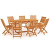 vidaXL Set da Pranzo da Giardino 9 pz in Legno Massello di Teak