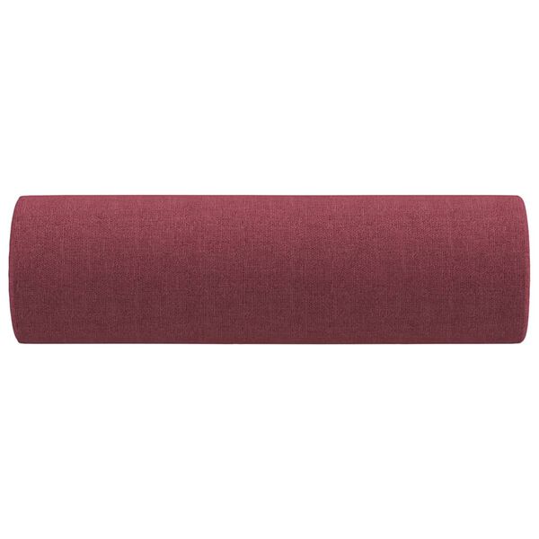vidaXL Cuscini Decorativi 2 pz Rosso Vino Ø15x50 cm in Tessuto