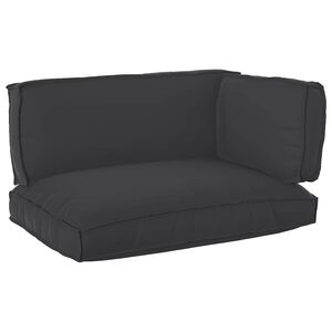 vidaXL Set di Cuscini per Pallet 3 pcs Nero Tessuto Oxford